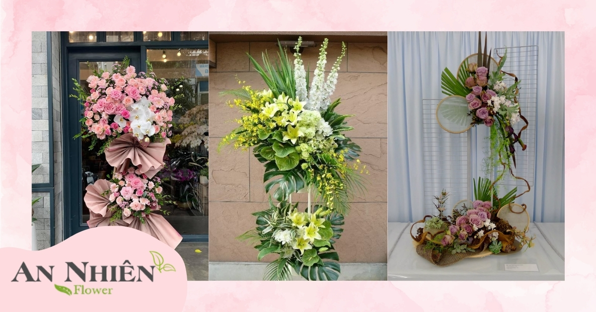 Lẵng hoa khai trương 2 tầng