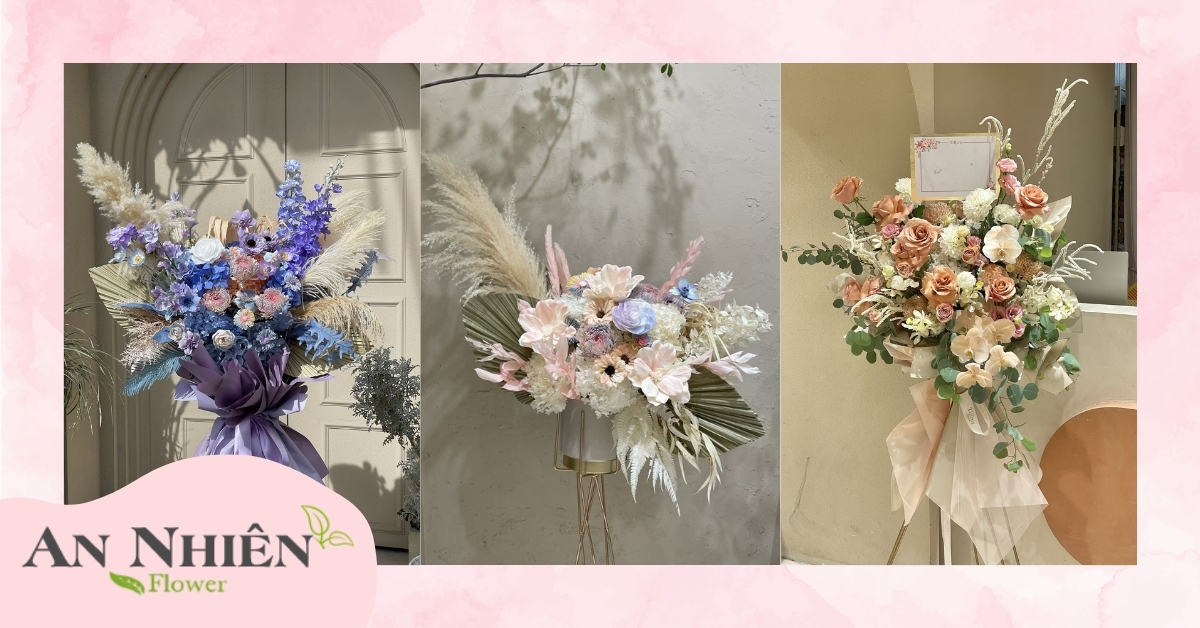 Lẵng hoa khai trương 1 tầng sang trọng