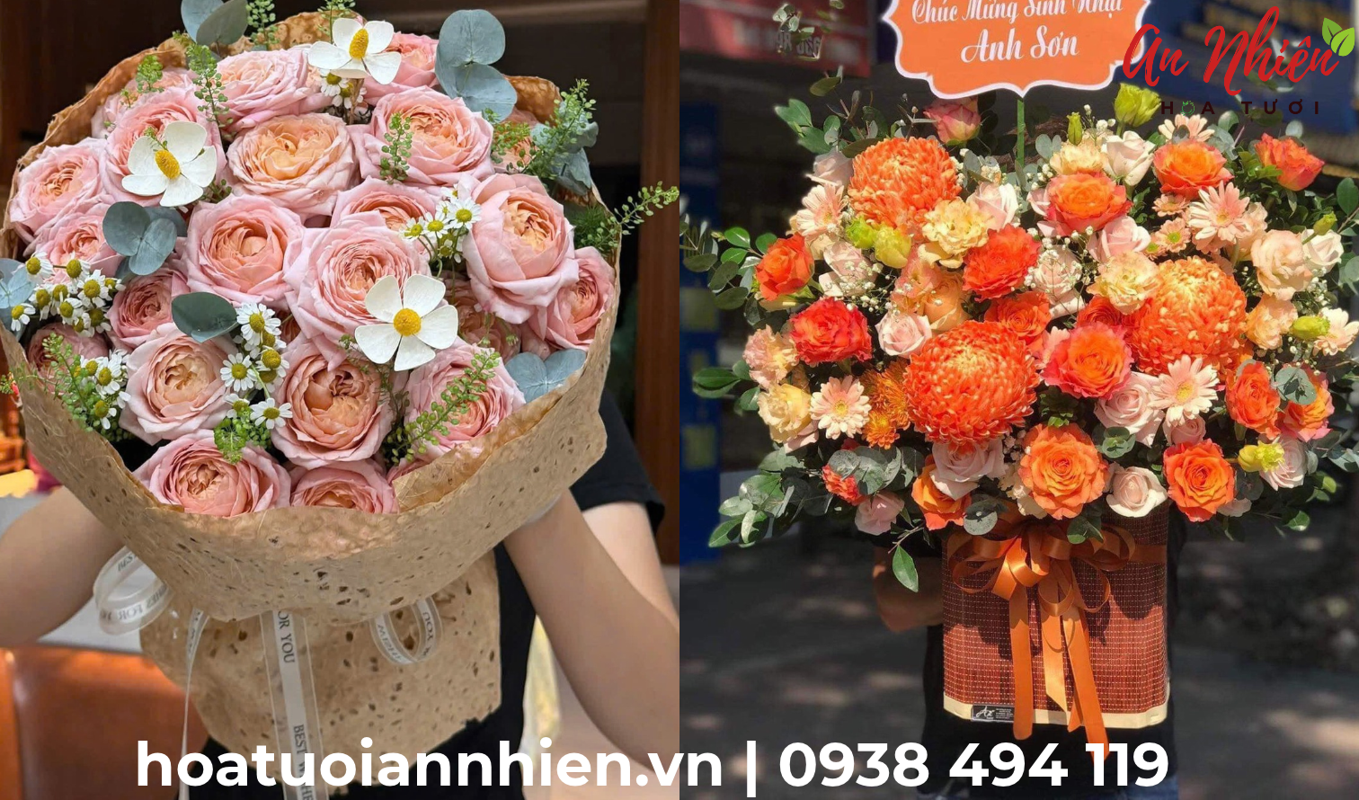 So sánh giữa bó và giỏ hoa 20/10
