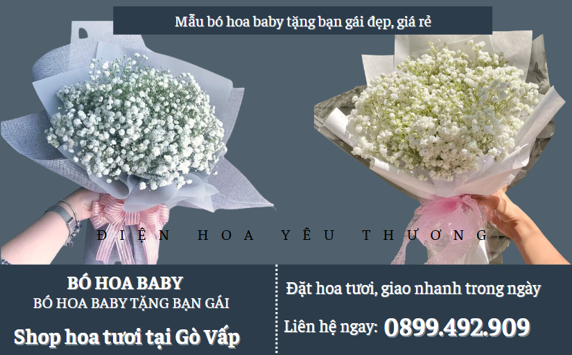 Mẫu bó hoa baby tặng bạn gái đẹp, giá rẻ