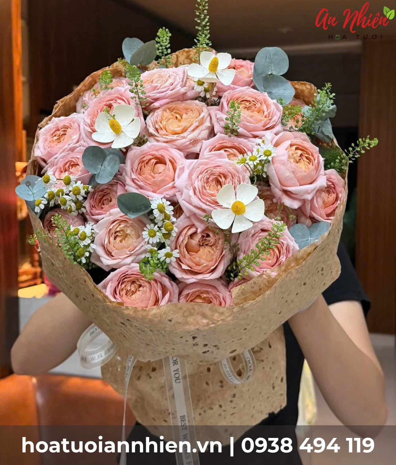 B&oacute; hoa hồng pastel tặng vợ
