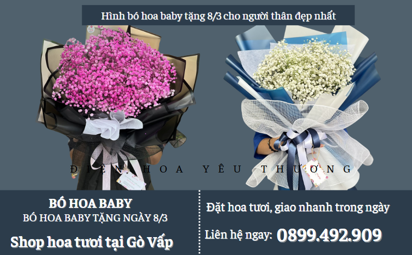 Bó hoa baby tặng 8/3 cho người thân đẹp nhất