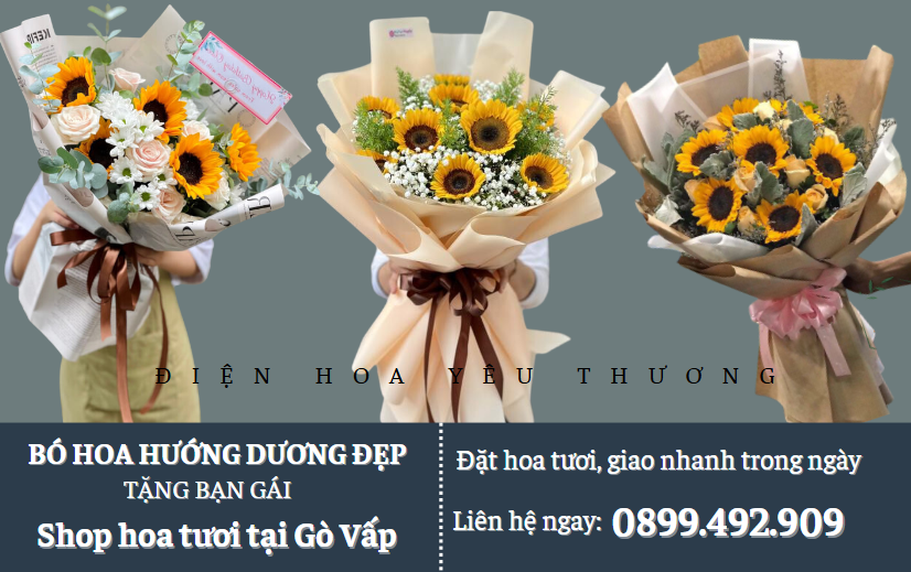 Mẫu bó hoa hướng dương tặng bạn gái đẹp