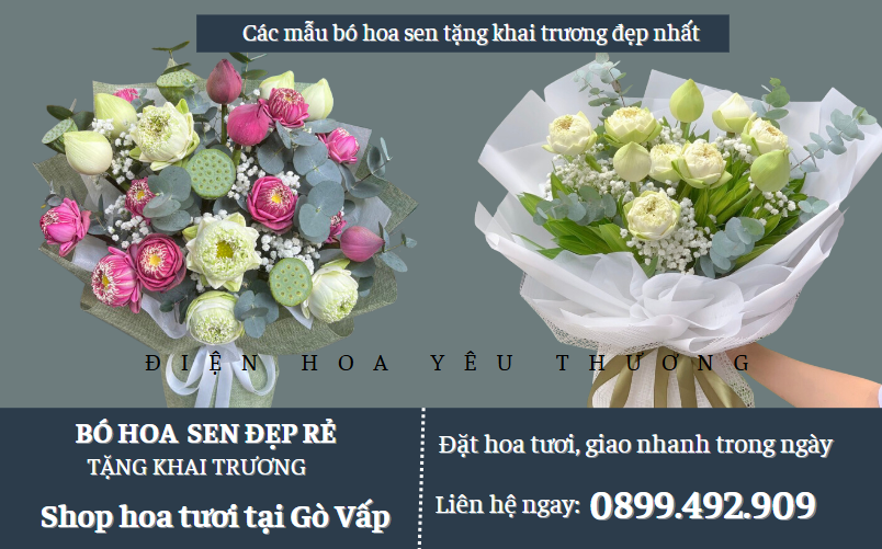 Những mẫu bó hoa sen đẹp