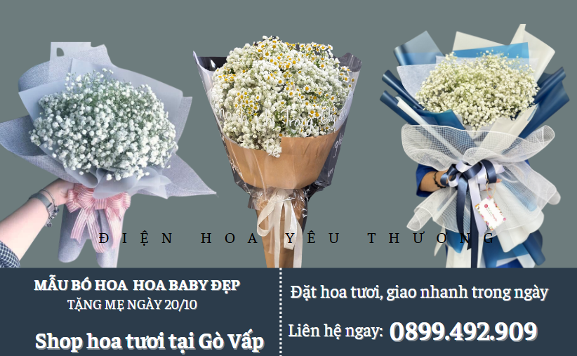Bó hoa baby màu trắng tặng mẹ