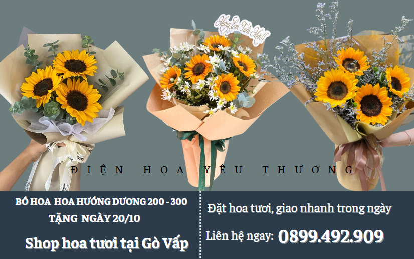 Bó hoa hướng dương 200 - 300k tặng ngày 20/10