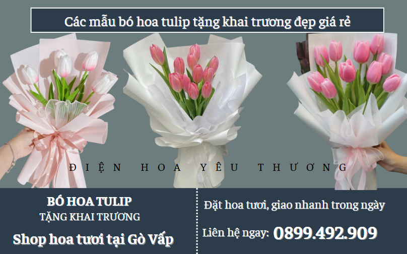 Các mẫu bó hoa tulip tặng khai trương đẹp giá rẻ