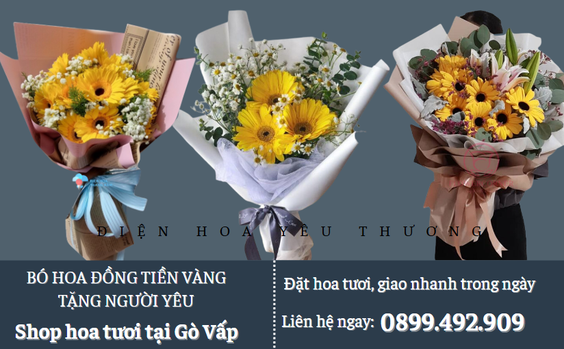 Bó hoa đồng tiền vàng tặng người yêu