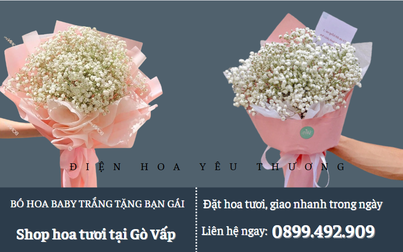 Bó hoa baby trắng tặng bạn gái