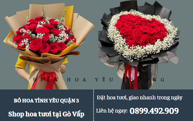 Bó hoa tình yêu quận 3