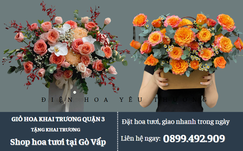 Giỏ hoa khai trương quận 3