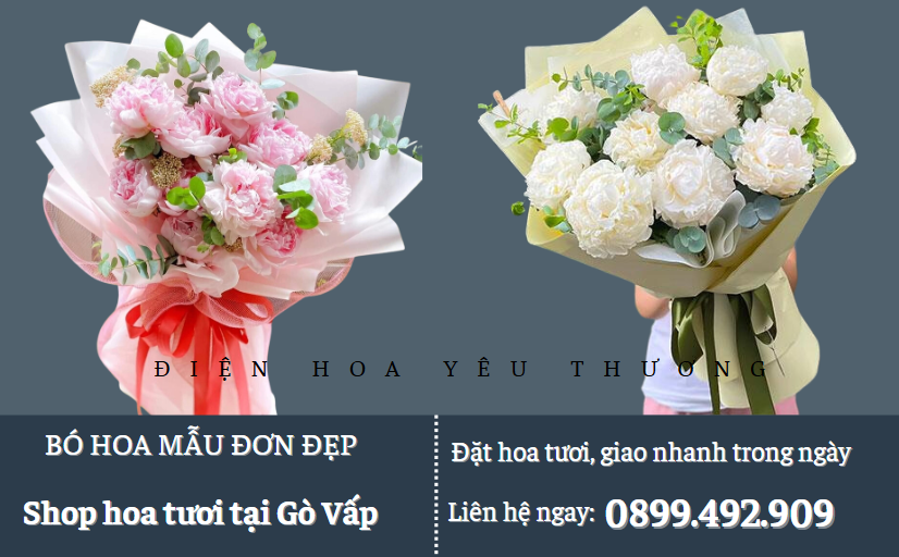 Bó hoa mẫu đơn tặng 20/10 đẹp
