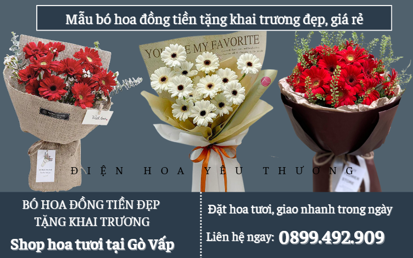 Mẫu bó hoa đồng tiền tặng khai trương đẹp, giá rẻ
