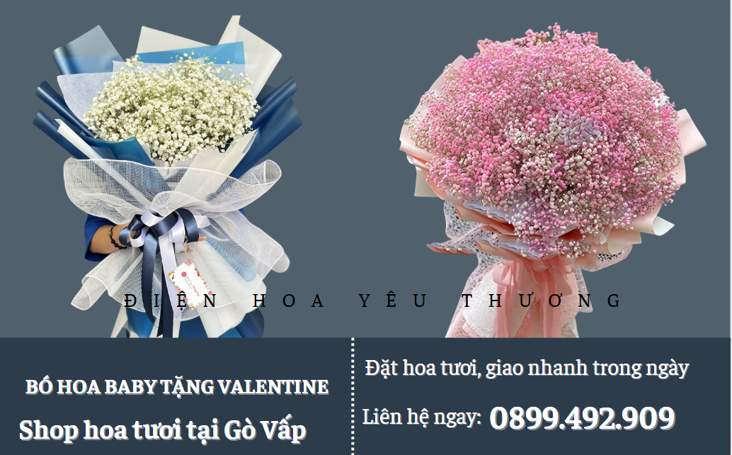 Bó hoa baby tặng Valentine