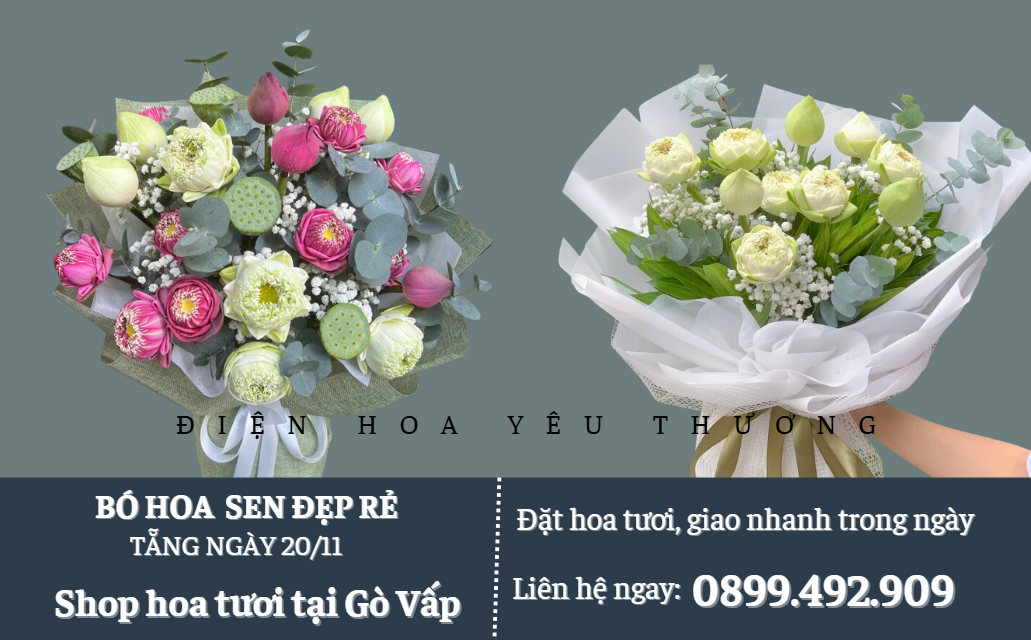 Bó hoa sen đẹp tặng 20/11 ngày nhà giáo Việt Nam