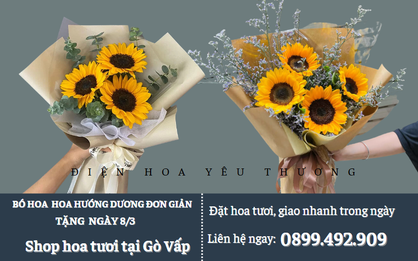 Bó hoa hướng dương rẻ đẹp tặng ngày 8/3