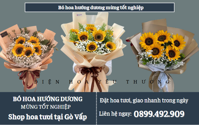 Tham khảo các mẫu bó hoa hướng dương mừng tốt nghiệp đẹp