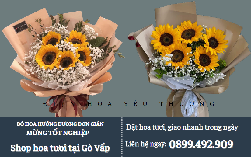 Bó hoa hướng dương đơn giản mừng tốt nghiệp