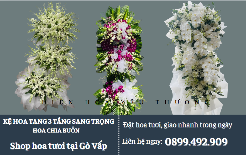 Những mẫu hoa viếng đám tang 3 tầng sang trọng