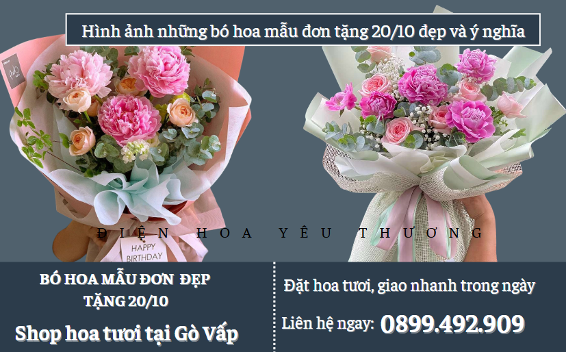 Những bó hoa mẫu đơn tặng 20/10 đẹp và ý nghĩa