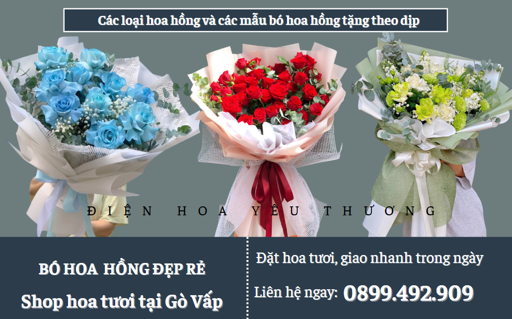 Các loại hoa hồng và các mẫu bó hoa hồng tặng theo dịp