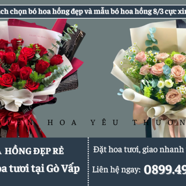 Cách chọn bó hoa hồng đẹp và mẫu bó hoa hồng 8/3 cực xinh