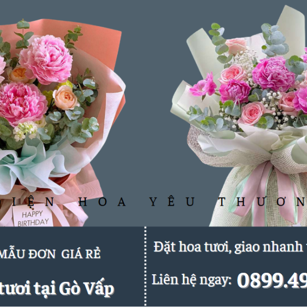 Bó hoa mẫu đơn giá rẻ, tươi mới và chất lượng