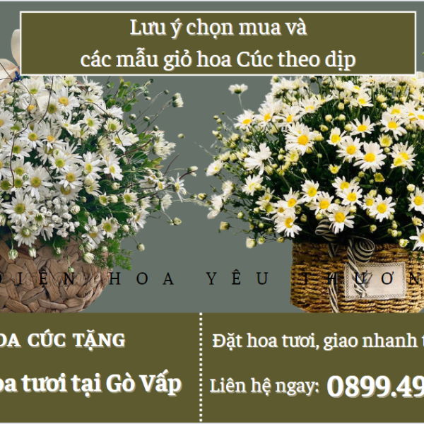 Lưu ý chọn mua và các mẫu giỏ hoa cúc theo dịp
