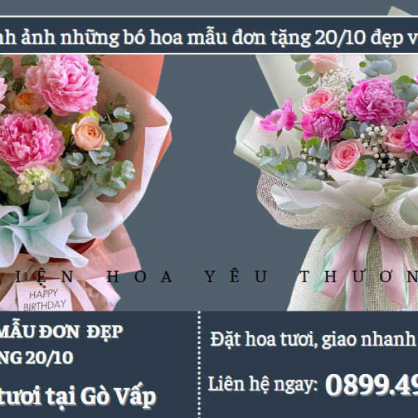 Hình ảnh những bó hoa mẫu đơn tặng 20/10 đẹp và ý nghĩa