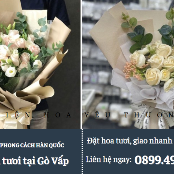 Bó hoa hồng phong cách Hàn Quốc tinh tế và hiện đại