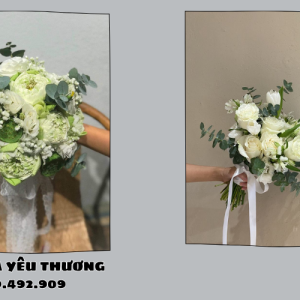 Hoa cưới Gò Vấp – Bó cầm tay cô dâu, hoa xe hoa đẹp