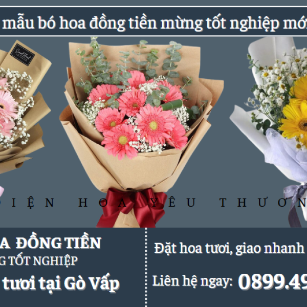 Những mẫu bó hoa đồng tiền mừng tốt nghiệp mới nhất