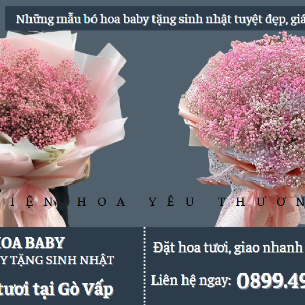 Những mẫu bó hoa baby tặng sinh nhật tuyệt đẹp, giá rẻ