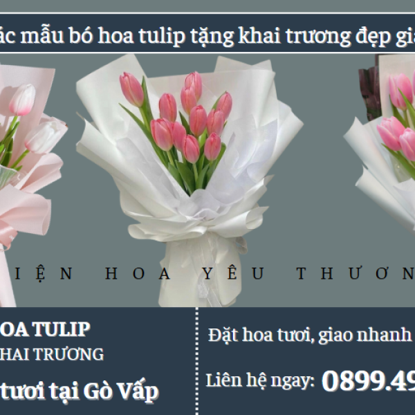 Các mẫu bó hoa tulip tặng khai trương đẹp giá rẻ