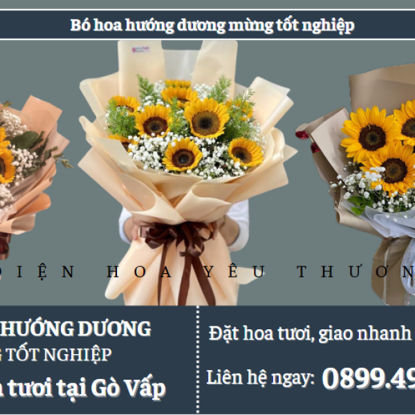 Tham khảo các mẫu bó hoa hướng dương mừng tốt nghiệp đẹp