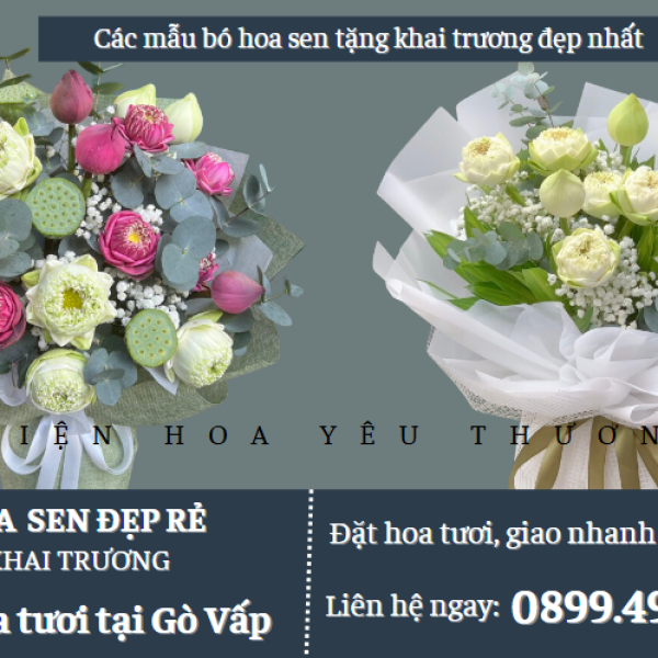 Các mẫu bó hoa sen tặng khai trương đẹp nhất