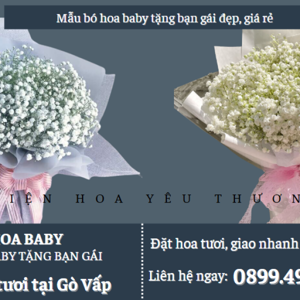 Mẫu bó hoa baby tặng bạn gái đẹp, giá rẻ