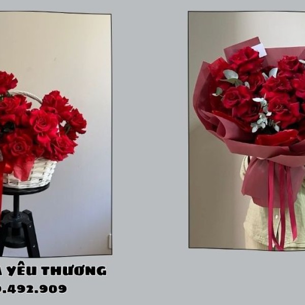 Hoa tình yêu Gò Vấp – Hoa hồng đỏ, lẵng hoa lãng mạn