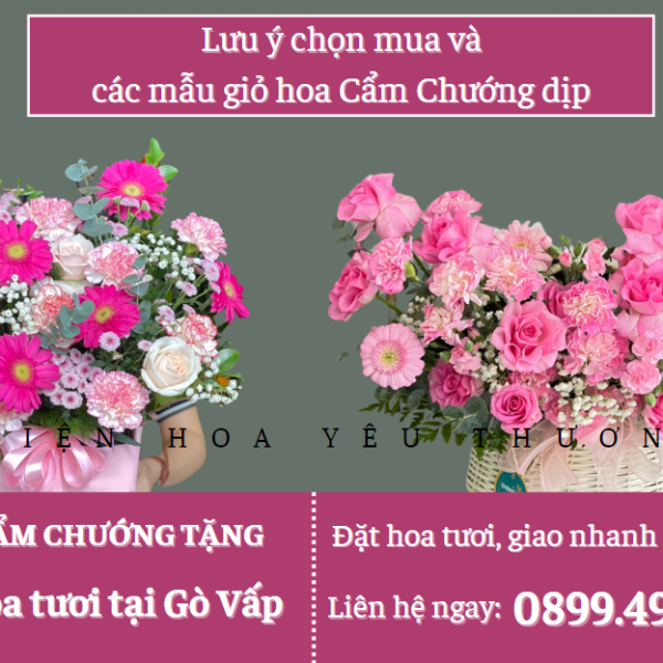 Lưu ý chọn mua và các mẫu giỏ hoa cẩm chướng theo dịp