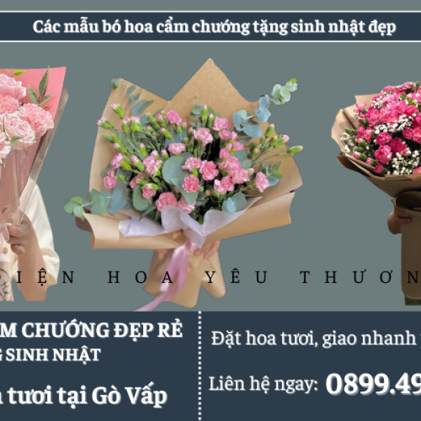 Các mẫu bó hoa cẩm chướng tặng sinh nhật đẹp