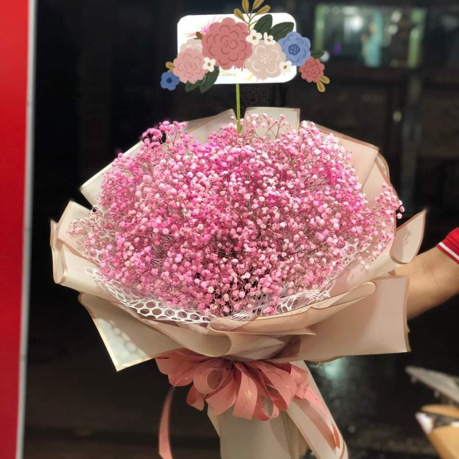 Bó hoa tròn Baby Hồng