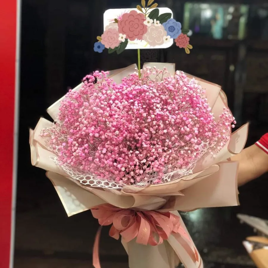 Bó hoa tròn Baby Hồng