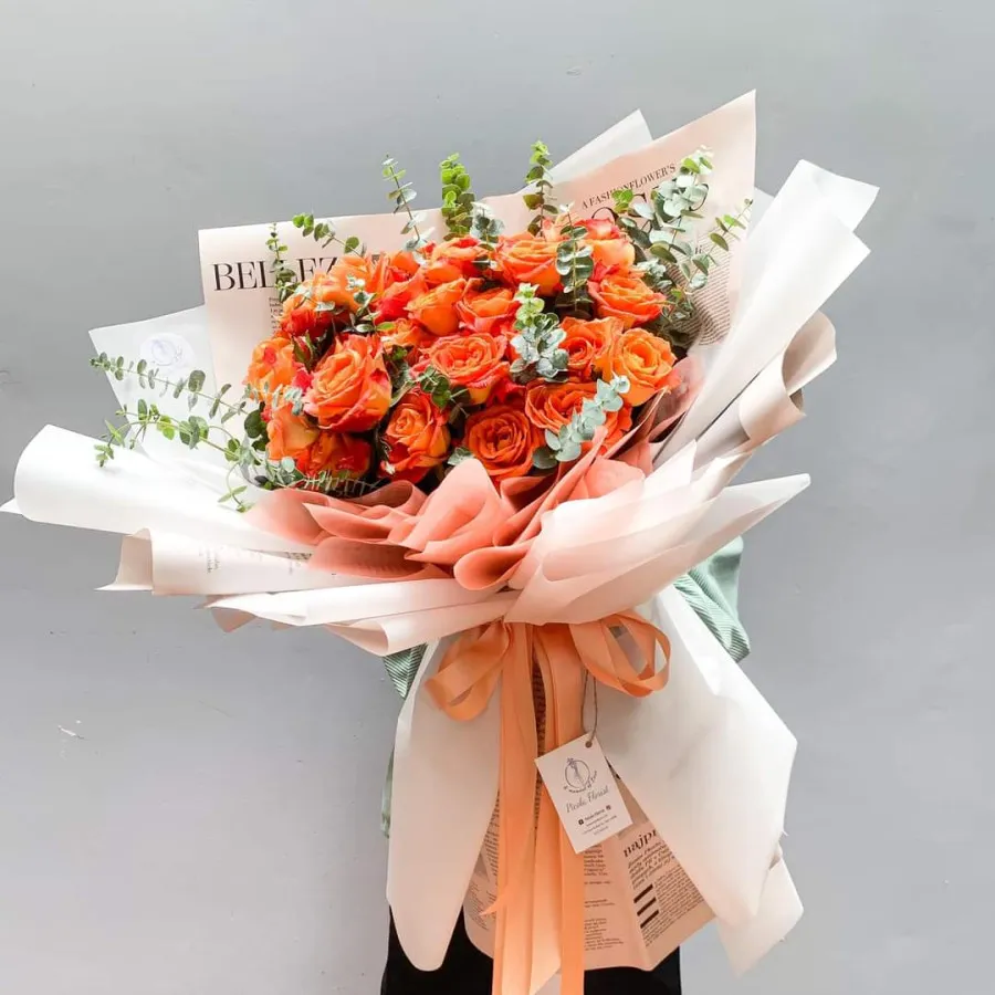 Bó hoa Hồng Cam