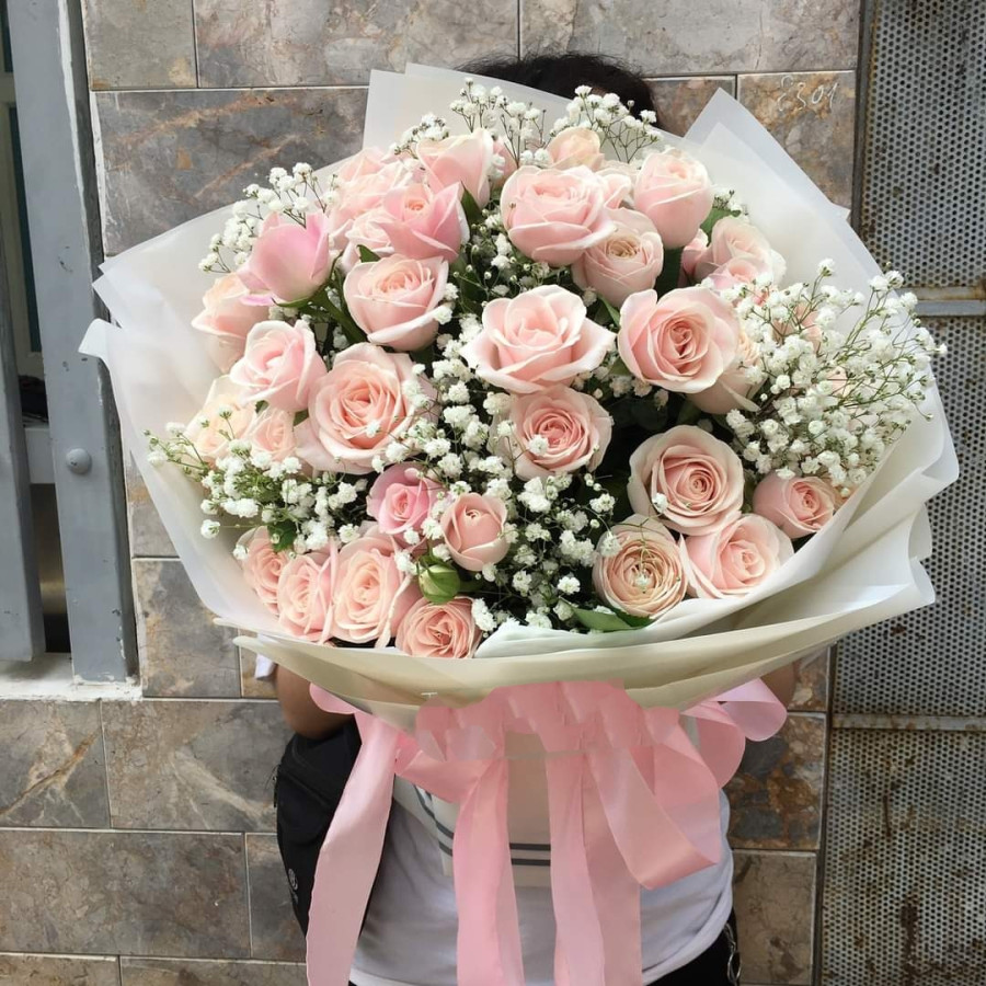 Bó hoa Hồng Pastel sang trọng