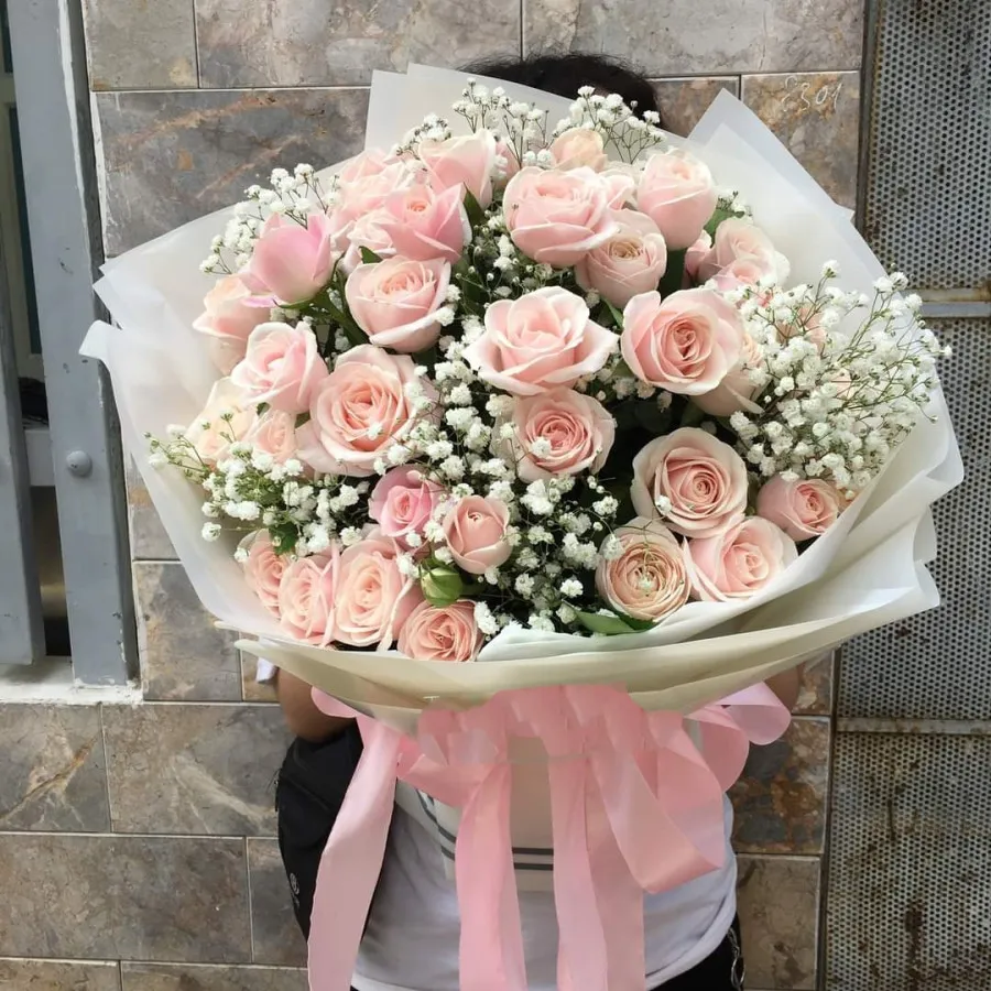 Bó hoa Hồng Pastel sang trọng